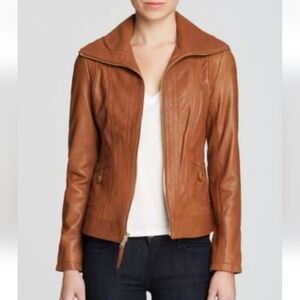 Michael Kors Leather Jacket, Cognac